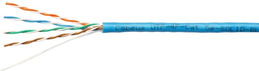 Кабель «витая пара» (LAN) для структурированных систем связи CABEUS UTP-4P-Cat.5e-SOLID-BL (7248c)