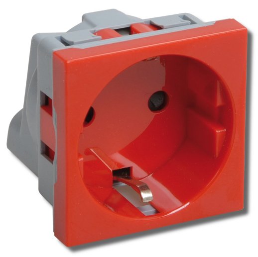 Розетка с заземляющим контактом 2 модуля "ПРАЙМЕР" IEK РКС-20-32-П-К красная (CKK-40D-RSZK2-K04-K)