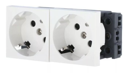 Розетка с з/к. двойная под углом 45 гр бел LK45 (851704)