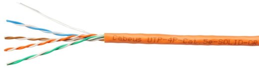 Кабель «витая пара» (LAN) для структурированных систем связи CABEUS UTP-4P-Cat.5e-SOLID-OR (7253c)