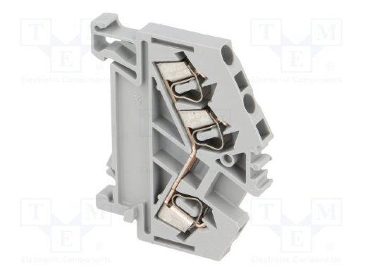Клемма проводная проходная на DIN-рейку WAGO WAGO 280-641 клемма 3-проводная проходная угловая, серая