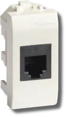 Розетка компьютерная экранированная с одним разъёмом ДКС Розетка RJ-45 Brava 1 модуль белая (76457B)