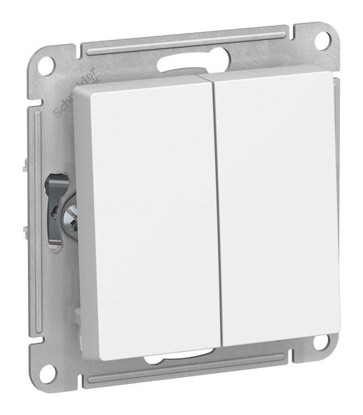 Переключатель 2-клавишный AtlasDesign, белый (ATN000165)