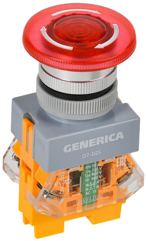 Кнопка D7-DZS 'Грибок' d=22мм красная GENERICA (BBG50-11DZS-3-11-K04-G)