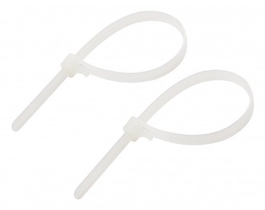 Хомут 7,6x200 P6.6 многоразовый, белый (100шт) (25250SR)