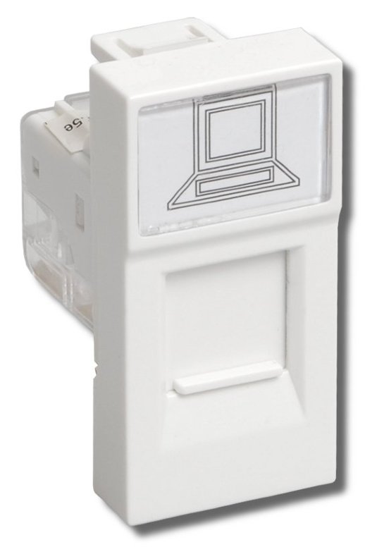 Розетка информационная 1 модуль "ПРАЙМЕР" IEK РКИ-10-00-П UTP белая (CKK-40D-RI1-K01)