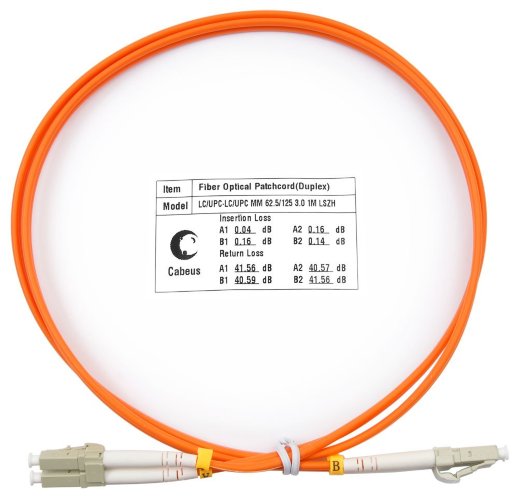 Патч-корд оптический CABEUS FOP-62-LC-LC-2m (7603c)