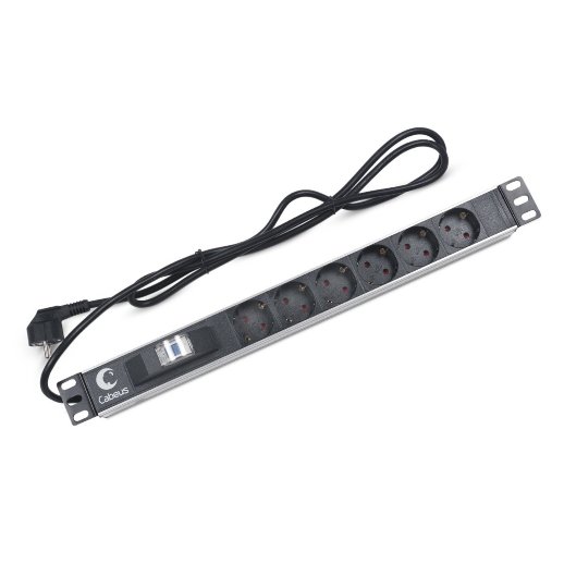 Блок розеток 19" CABEUS PDU-6P-B-2EU (7292c)