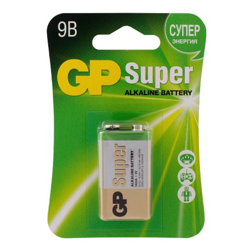 GP Super Alkaline 9V Крона (GP 1604A-5CR1), БЛИСТЕР