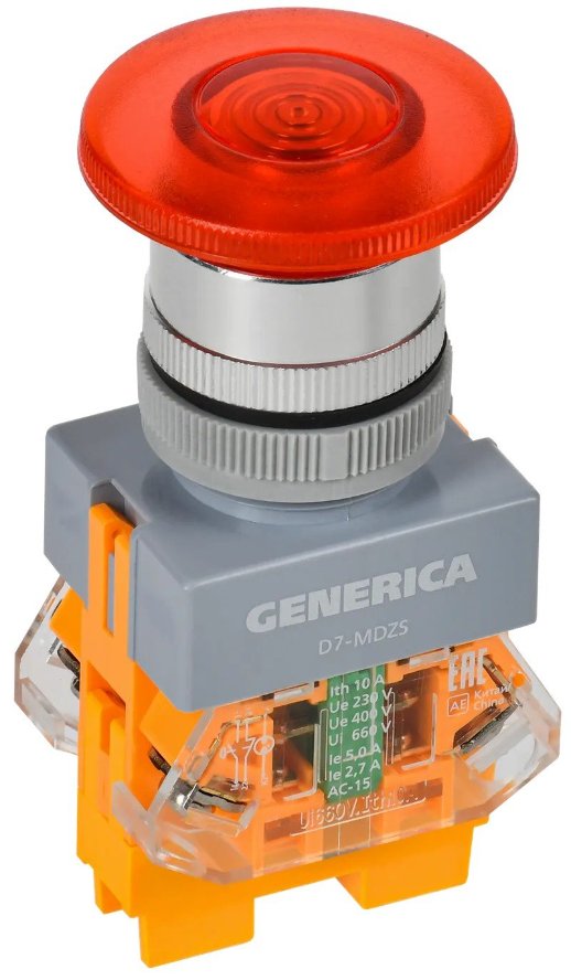 Кнопка D7-MDZS 'Грибок' d=22мм красная GENERICA (BBG50-11MDZS-3-11-K04-G)