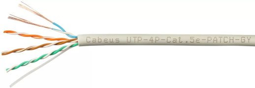 Кабель «витая пара» (LAN) для структурированных систем связи CABEUS UTP-4P-Cat.5e-PATCH-GY (7201c)