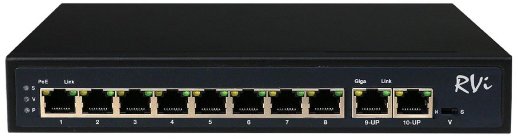 Коммутатор с питанием по PoE RVi RVi-1NS08F-2T (1G)