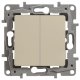 Выключатель LegranD Выключатель двухклавишный 10AX-250В ETIKA, слоновая кость (672302)