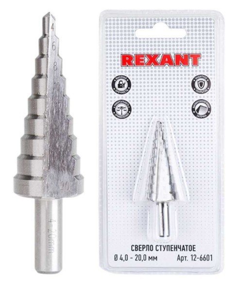 Сверло по металлу шлифованное Rexant Сверло по металлу ступенчатое REXANT, 4.0-20.0 мм (12-6601)