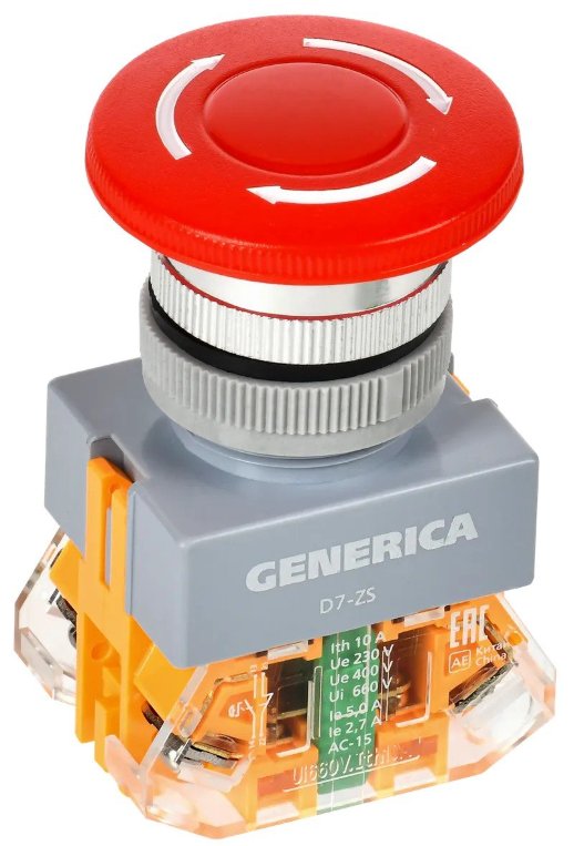Кнопка D7-ZS 'Грибок' d=22мм красная GENERICA (BBG50-11ZS-3-21-K04-G)