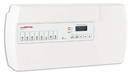 Прибор приемно-контрольный охранно-пожарный cо встроенным SMS модулем Магистраль Гранд МАГИСТР 8Арс SMS2 (версия 2)