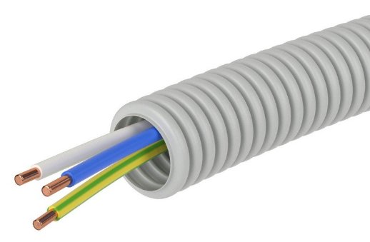 Гофрошланг с кабелем ДКС Труба ПВХ D=16 + ПуВ 3х2,5 (ГОСТ+) (9V91650)