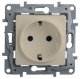 Розетка LegranD Розетка 2К+З со шторками ETIKA, слоновая кость (672322)