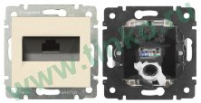 Розетка Valena 1xRJ45 Cat.5, слоновая кость (774130)