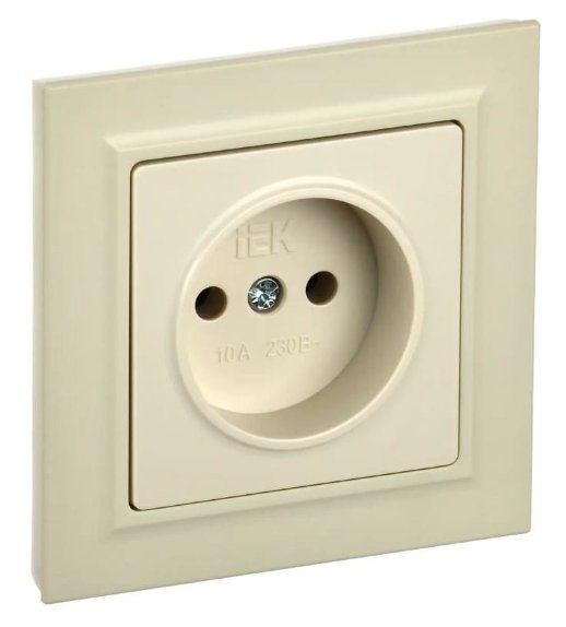 Розетка без з/к РС10-1-0-БрКр бежевый BRITE (BR-R10-10-K10)