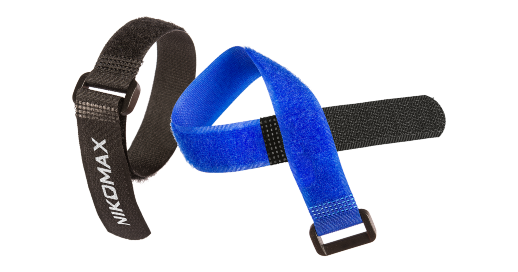 Стяжка-липучка с жесткой пряжкой NIKOMAX NMC-CTV290-20-HB-BL-10 (10шт)