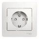 Розетка Glossa с заземлением со шторками, в сборе, белый (GSL000144)