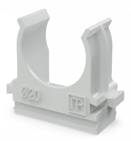 Крепеж-клипса для труб АБС-пластик в п/э D=20 (100шт) (PR.02620)