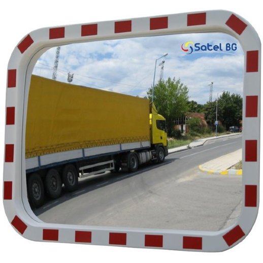 Зеркало прямоугольное уличное с отражающей окантовкой Satel BG TR-60х80