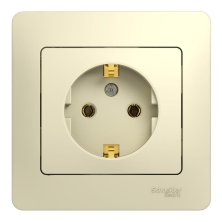 Розетка Glossa с заземлением, в сборе, бежевый (GSL000242)