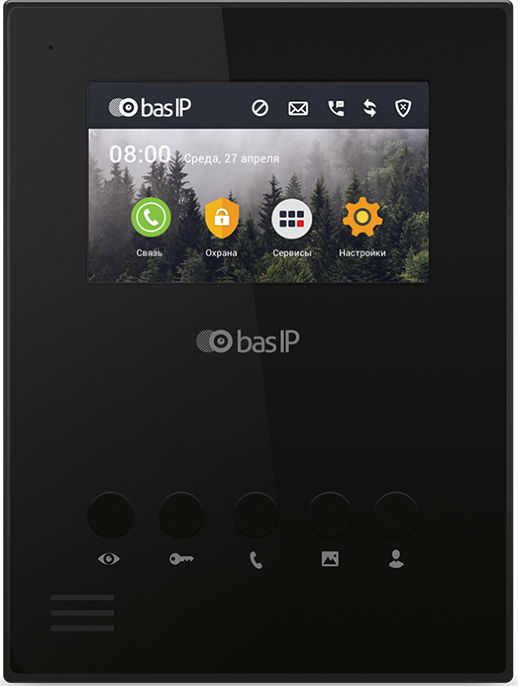 Монитор IP-домофона BAS-IP AU-04LA (AU-04L) BLACK