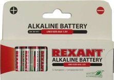 Алкалиновая батарейка AAA/LR03 1,5 V 12 шт. REXANT (30-1011)