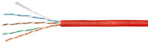 Кабель «витая пара» (LAN) для структурированных систем связи CABEUS UTP-4P-Cat.5e-SOLID-LSZH-RD (9778c)