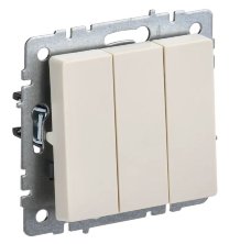 Выключатель 3-клавишный ВС10-3-0-БрКр бежевый BRITE (BR-V30-0-10-K10)