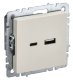 Розетка USB A+C 18Вт РЮ11-1-БрКр бежевый BRITE (BR-U22-018-K10)