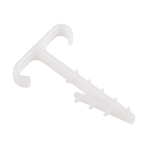 Дюбель хомут Rexant Дюбель-хомут нейлоновый Т-образный для двух плоских кабелей, 2x12 мм, белый (КФ), 100 шт. REXANT (07-4615)