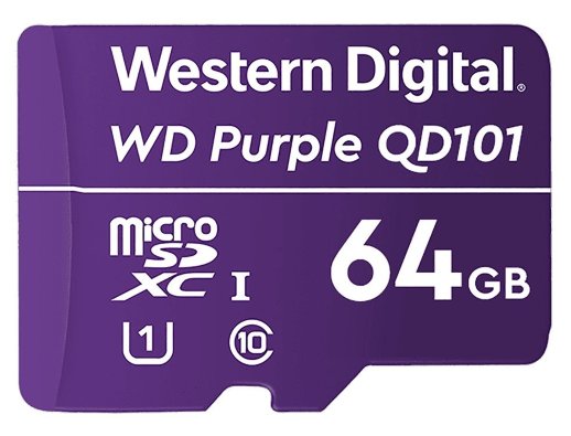 Карта памяти WD Purple SC QD101 Ultra Endurance Western Digital MicroSDHC 64ГБ, Class 10 UHS 1 (WDD064G1P0C)