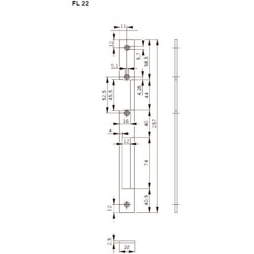 Запорная планка короткая dormakaba FL22