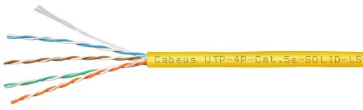 Кабель «витая пара» (LAN) для структурированных систем связи CABEUS UTP-4P-Cat.5e-SOLID-LSZH-YL (9780c)