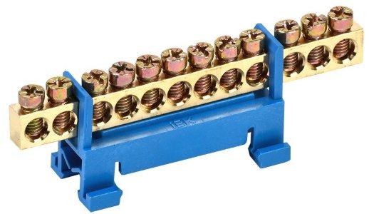 Шина на DIN-изолятор типа Стойка IEK Шина N "ноль" ШНИ-6х9-12-С-С (YNN10-69-12P-K07)