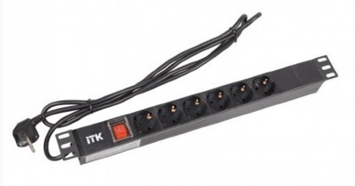 Блок розеток 19” со шнуром ITK PH12-6D1-P