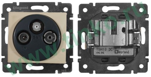 Розетка Valena TV-FM-SAT оконечная, слоновая кость (774336)