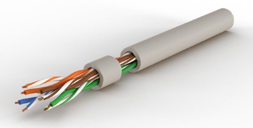 Кабель «витая пара» (LAN) для структурированных систем связи Hyperline UUTP4-C5E-S24-IN-LSLTX-GY-305