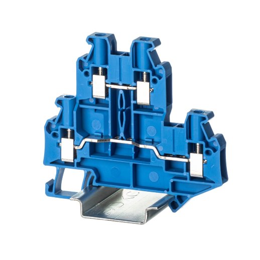 Клемма двухуровневая, 4 точки подключения, 4 кв.мм, синяя (TTURB-4-BU)