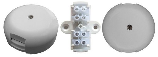 Коробка коммутационная для 4х2 проводов Магнито-Контакт УК-2П с клеммной колодкой, 4 контакта, белый (Магнито-Контакт)