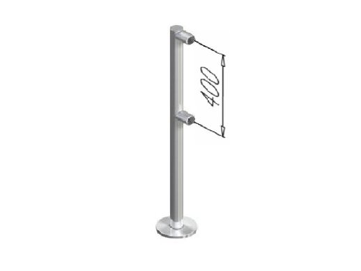 Стойка ограждения ОМА OMA-02.366.A0 (2 муфты, d=38мм)