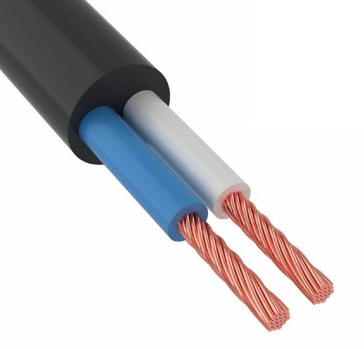 Провод силовой с двумя жилами ККЗ ПВС 2х1,0 мм? черный ГОСТ (01-8032-4)