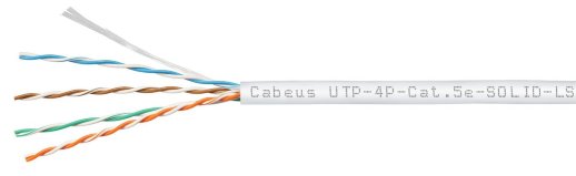 Кабель «витая пара» (LAN) для структурированных систем связи CABEUS UTP-4P-Cat.5e-SOLID-LSZH-WH (9782c)