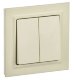 Выключатель 2-клавишный в сборе ВСР10-2-0-БрКр бежевый BRITE (BR-V20-0-10-K10-F)