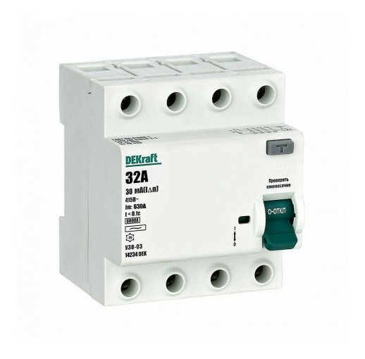 УЗО-03 ВДТ 4P 32А 30мА AC 6кА (14234DEK)