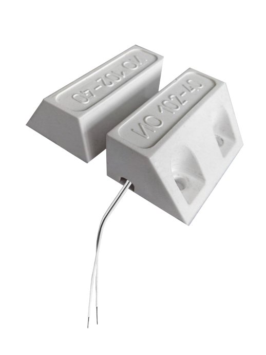 Извещатель охранный точечный магнитоконтактный, кабель без защитного рукава Магнито-Контакт ИО 102-40 Б2П (1) (белый)